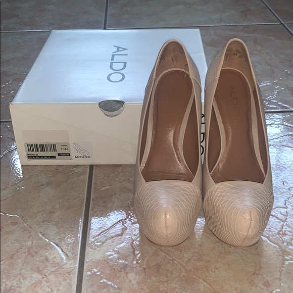 Aldo Mound Heels Shoes Size 6.5 Nude - Picture 9 of 10
